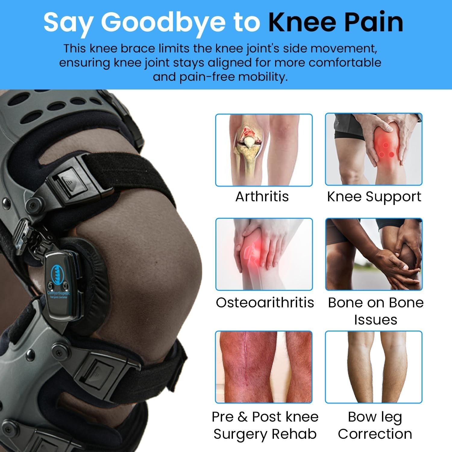 Men & Women OA Unloader Knee Brace, Medial Arthritis Pain & Osteoarthritis Of…