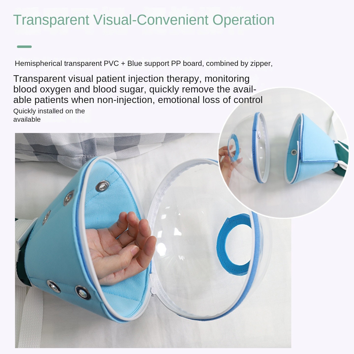 Lantern Restraint Gloves Hemispherical Transparent PVC Wrist Fixation Belt