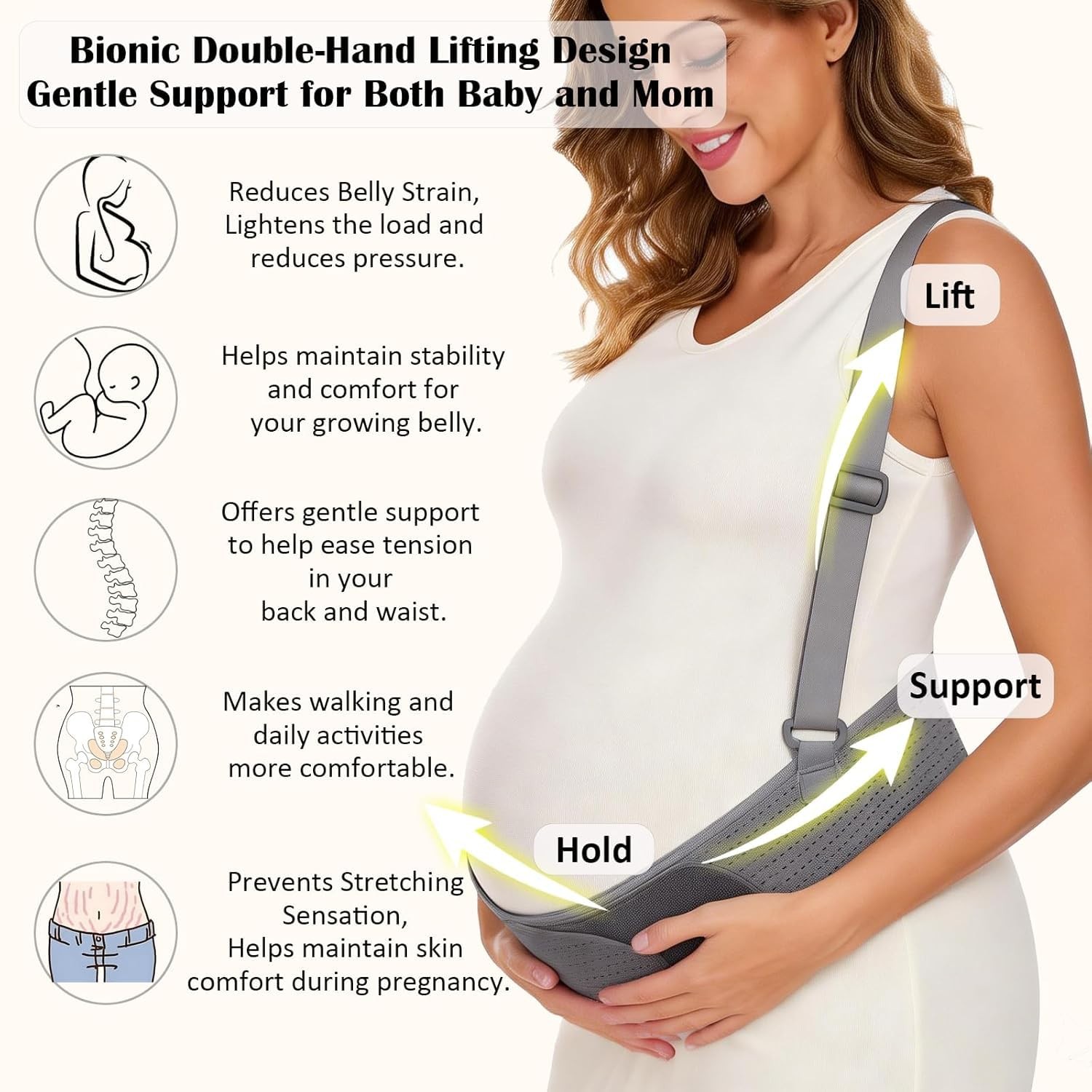 Pregnancy Belly Bands Maternity Support Belt Lower Abdominal Gray Pregnancy