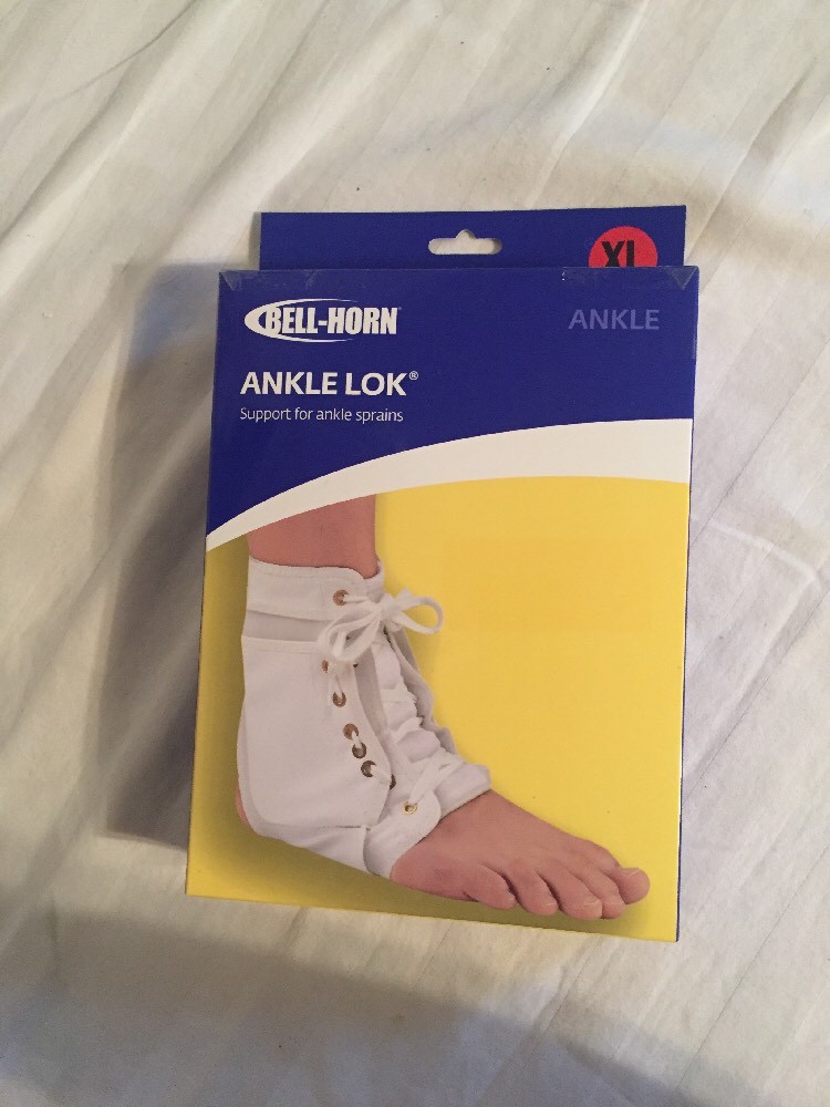 Bell-Horn Ankle Lok Brace Support For Sprains. Sz XL. Black. Made In USA. New