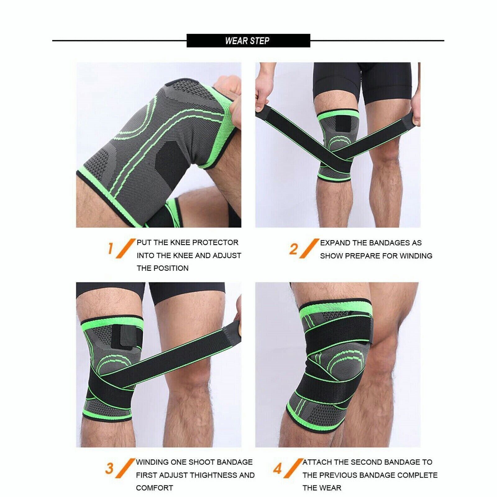 3D Knee Sleeve Compression Brace Support For Sport Joint Pain Arthritis Relief