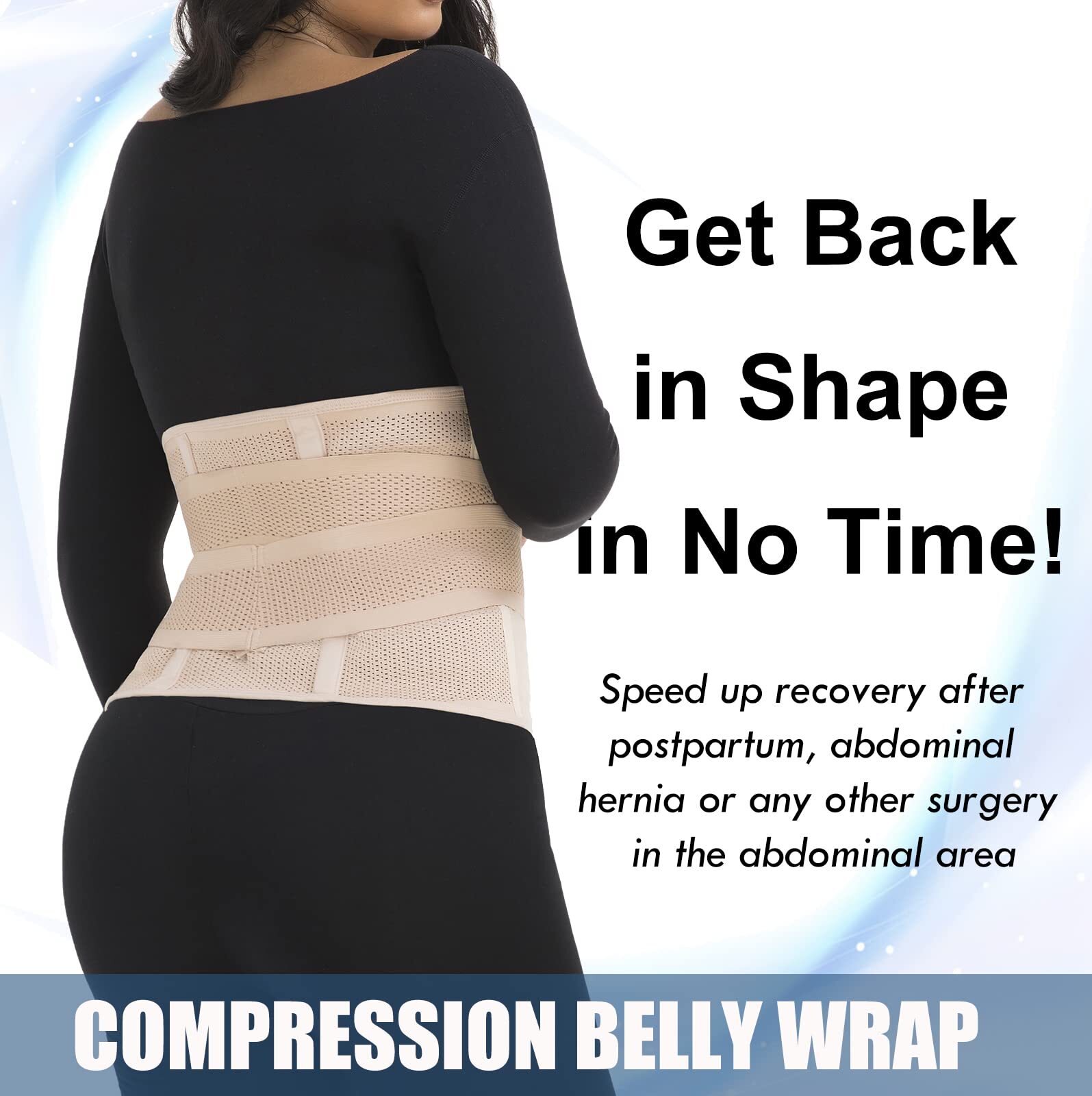 Postpartum Belly Band & Abdominal Binder Post Surgery Compression Wrap Recovery