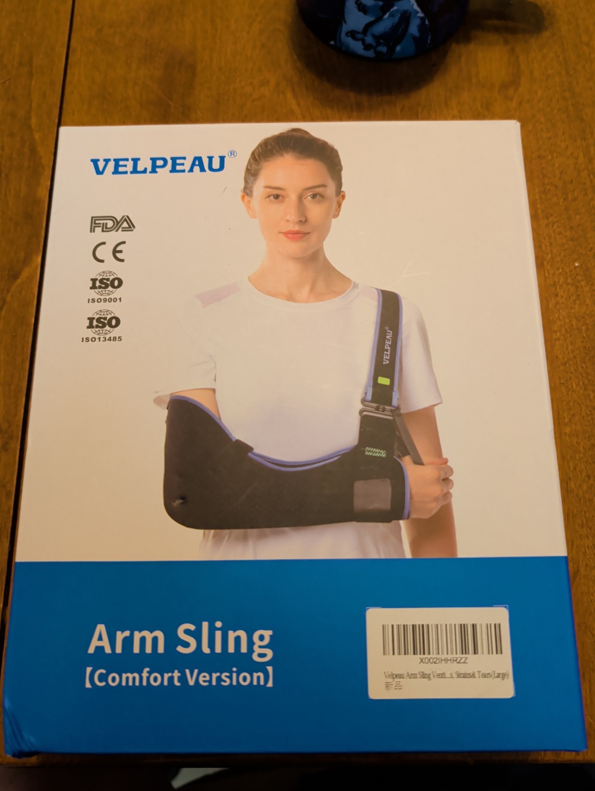 VELPEAU Arm Sling VP0306 Comfort Version Large Black Adjustable Immobilization