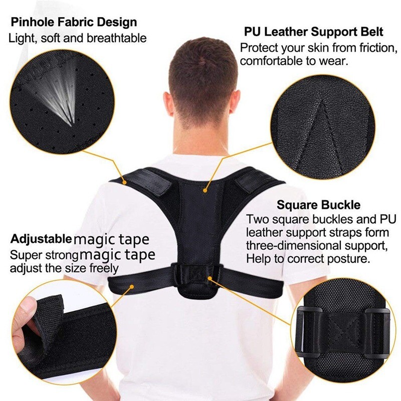 Back Brace Posture Corrector Men Shoulder Neck Pain Upright Belt Women Support