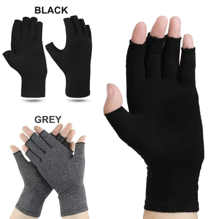 Anti Arthritis Compression Gloves M Fingerless Support Rheumatoid Hand Relief