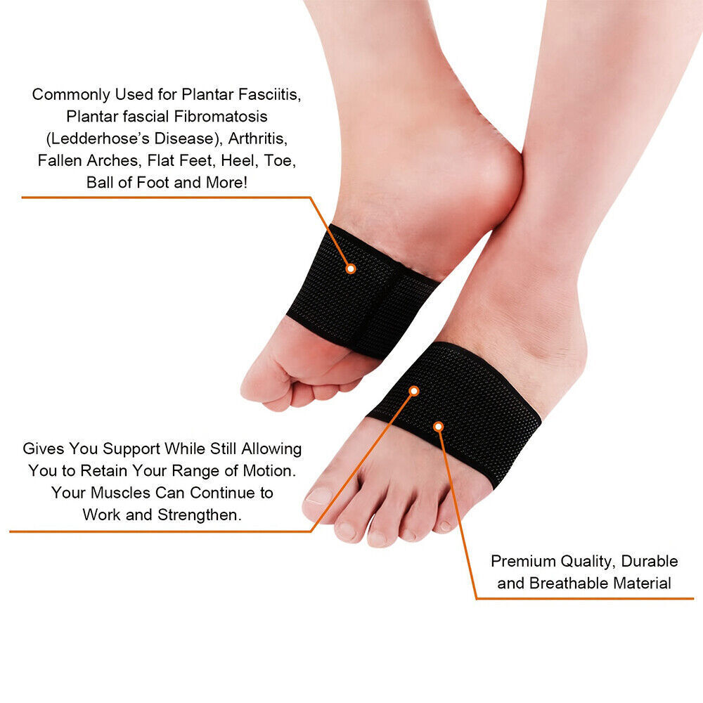 1/2 Pairs Compression Arch Support Sleeves Plantar Fasciitis Foot Pain Relief