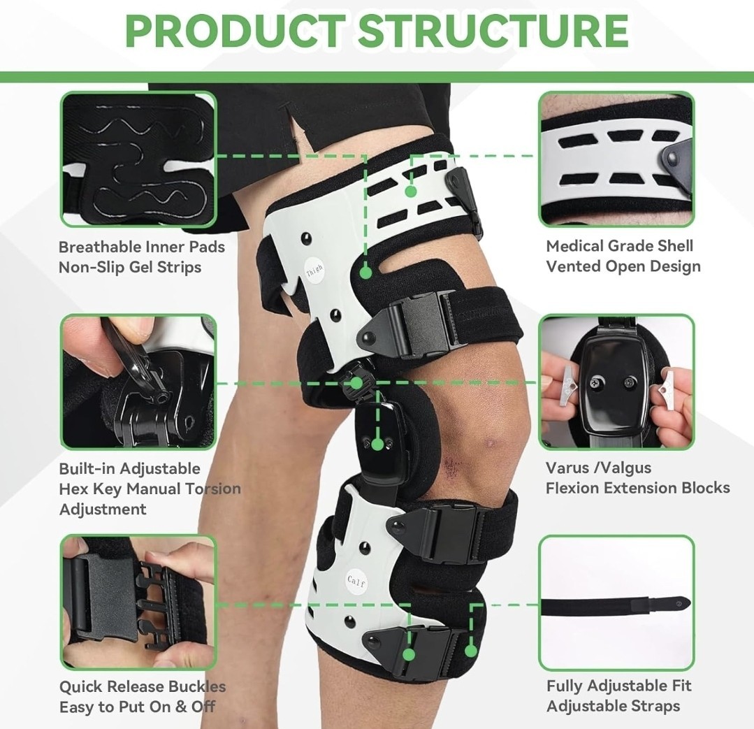 Orthomen OA Unloader LEFT KNEE Brace Adjustable Medial & Valgus Knee Support
