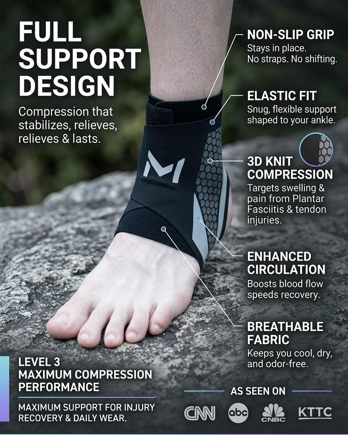 2-Pack Ankle Brace Pro Lace up Anklepro Support Women Men Purple