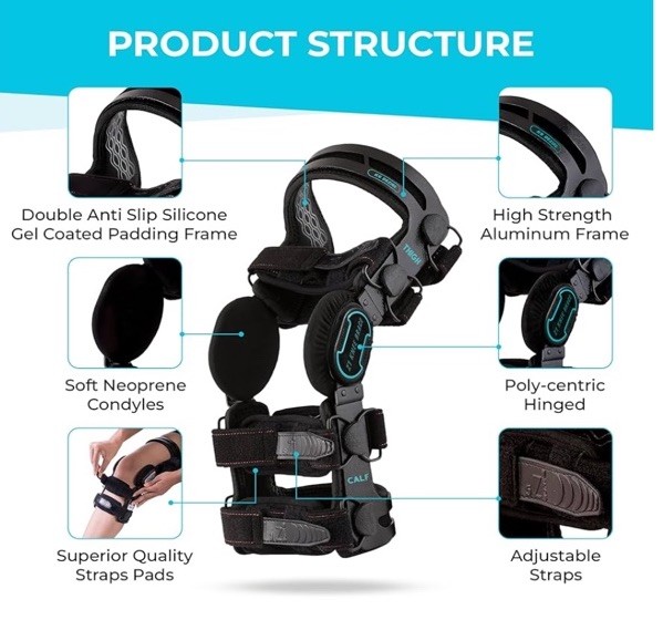 Z1 K6 Hinged Unloader Knee Brace Support for Arthritis Pain OA ACL Meniscus Tear