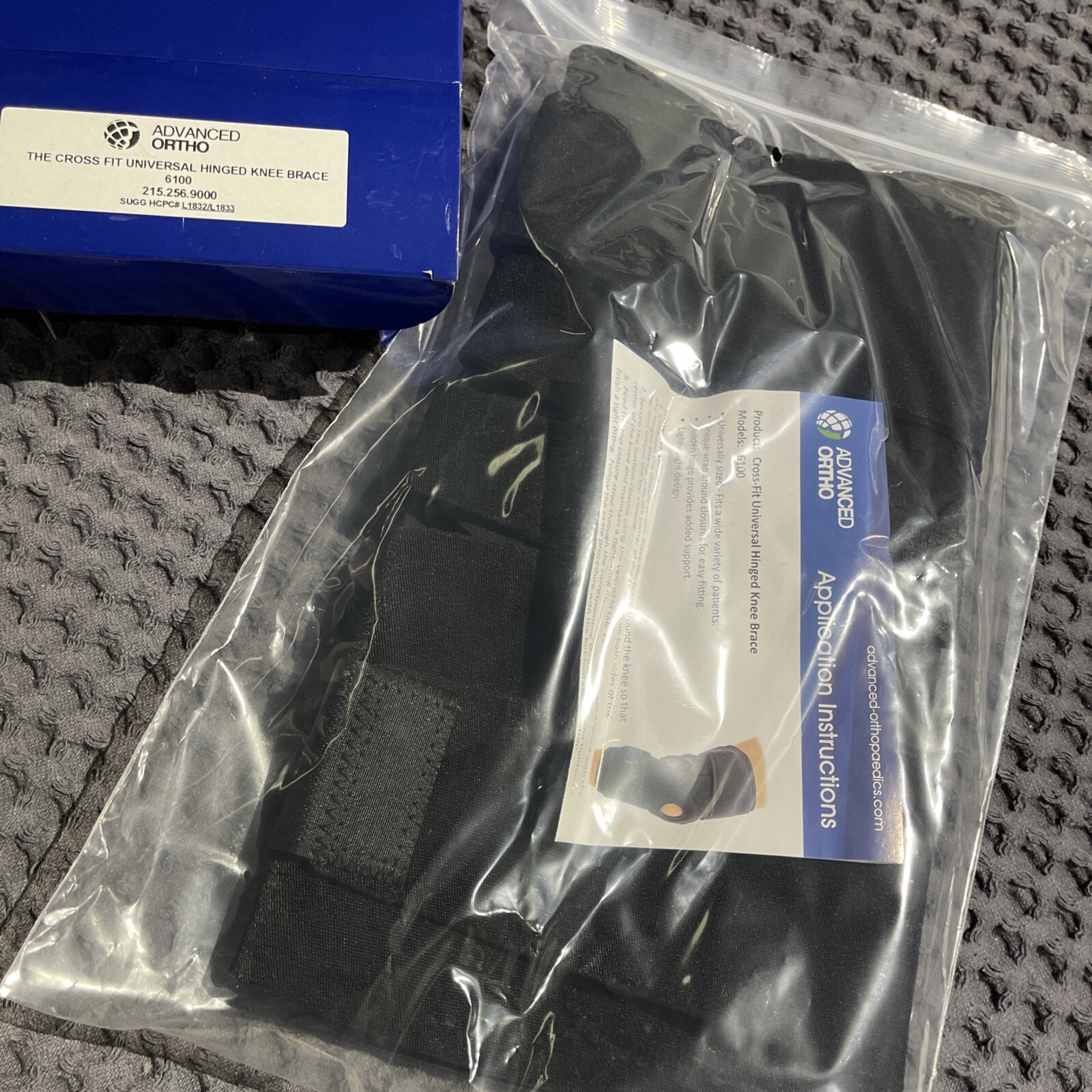 Cross Fit Hinged Knee Brace Support Model 6100 Universal Size Advanced Ortho NEW
