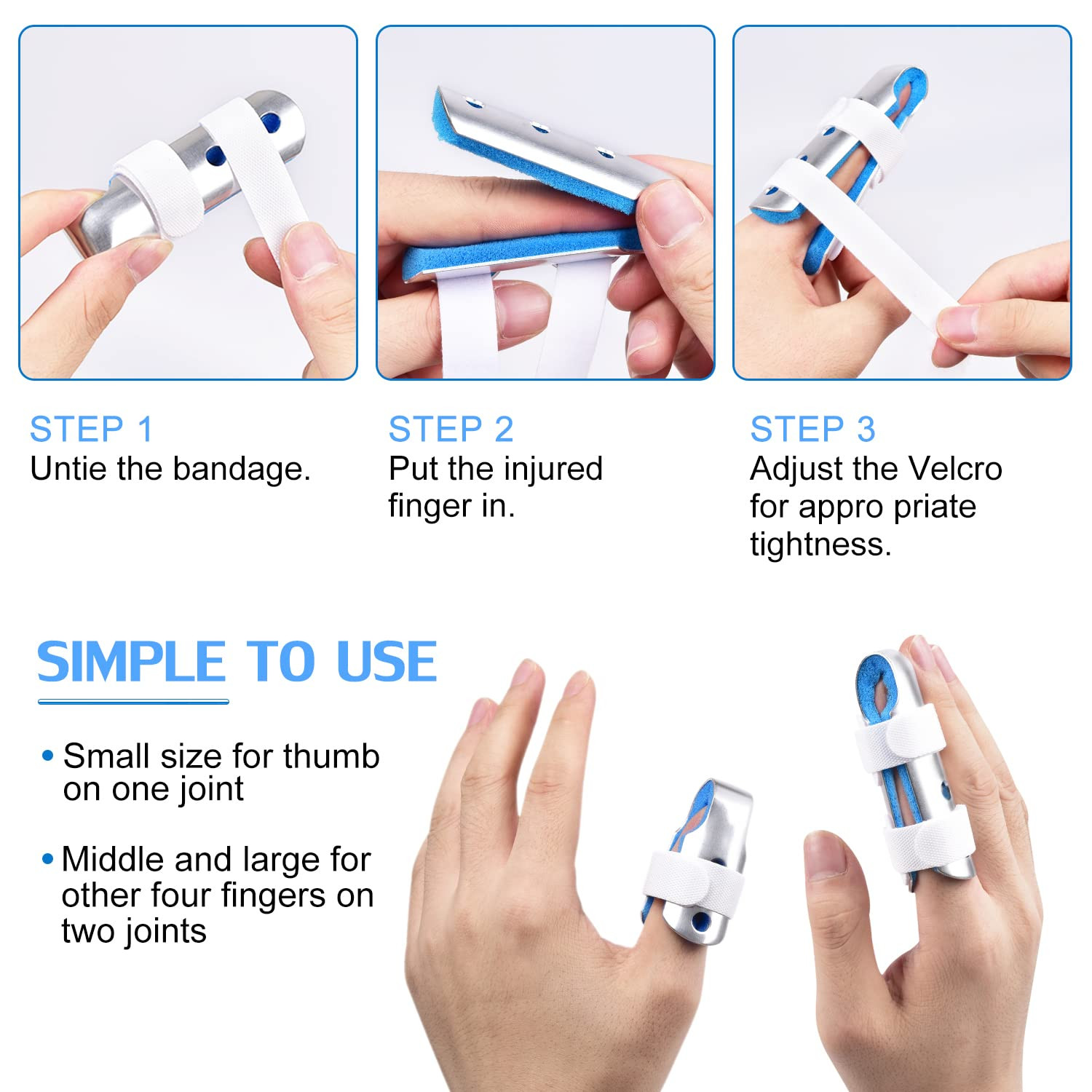 Finger Splint, 3PCS Finger Support Brace Stabilizer for Straightening Arthritis