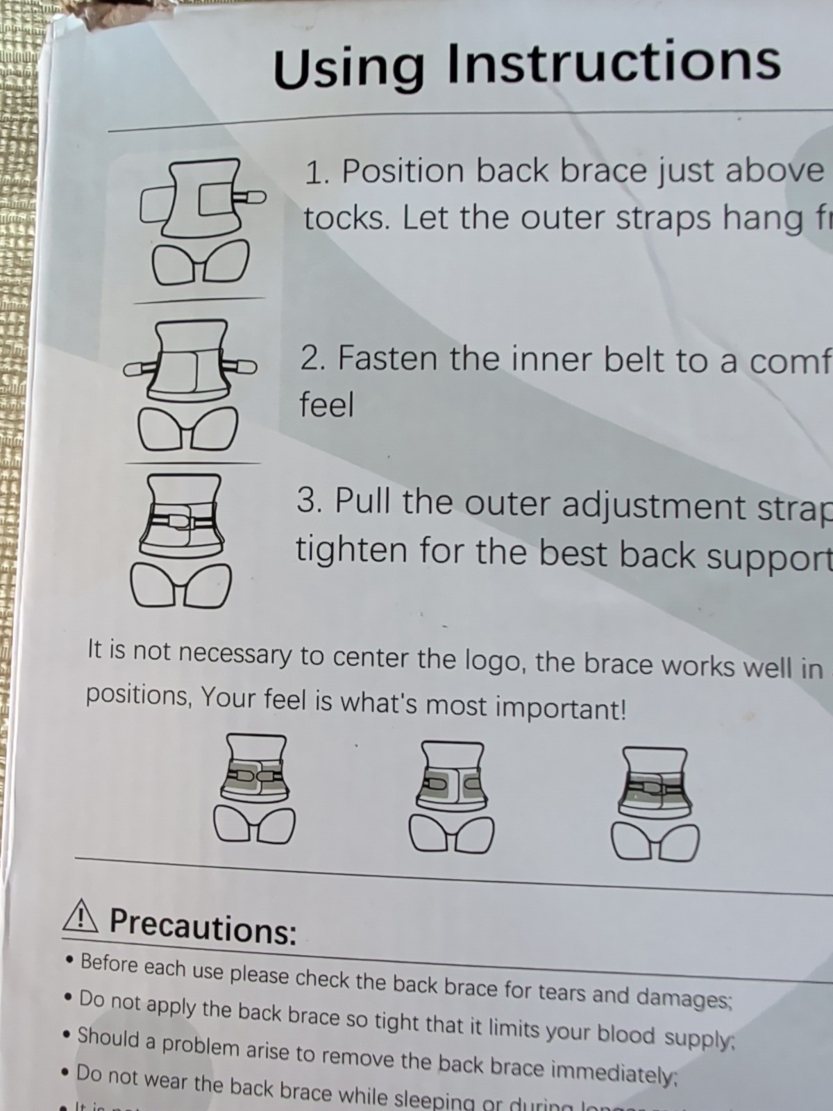 LONOVE Adjustable Lower Back Brace Lumbar Support Size Small