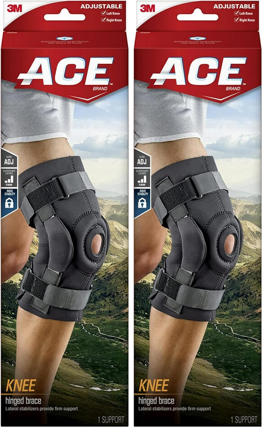 Hinged Knee Brace for Support & Relief – Pack of 2, One Size Fits Most