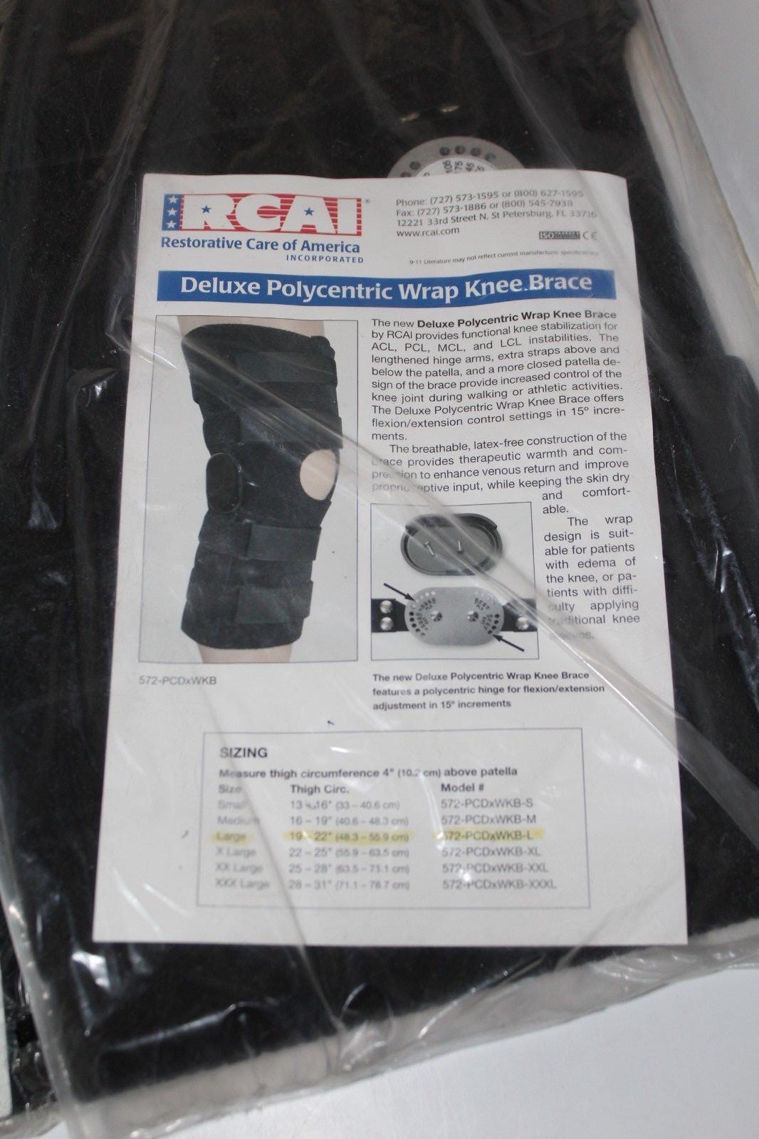 New RCAI Deluxe Polycentric Wrap Hinged Knee Brace