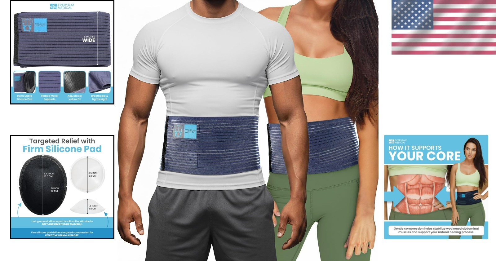 Post-Surgery Hernia Compression Garment – Soft Fabric, S/M for Tailored Comfort