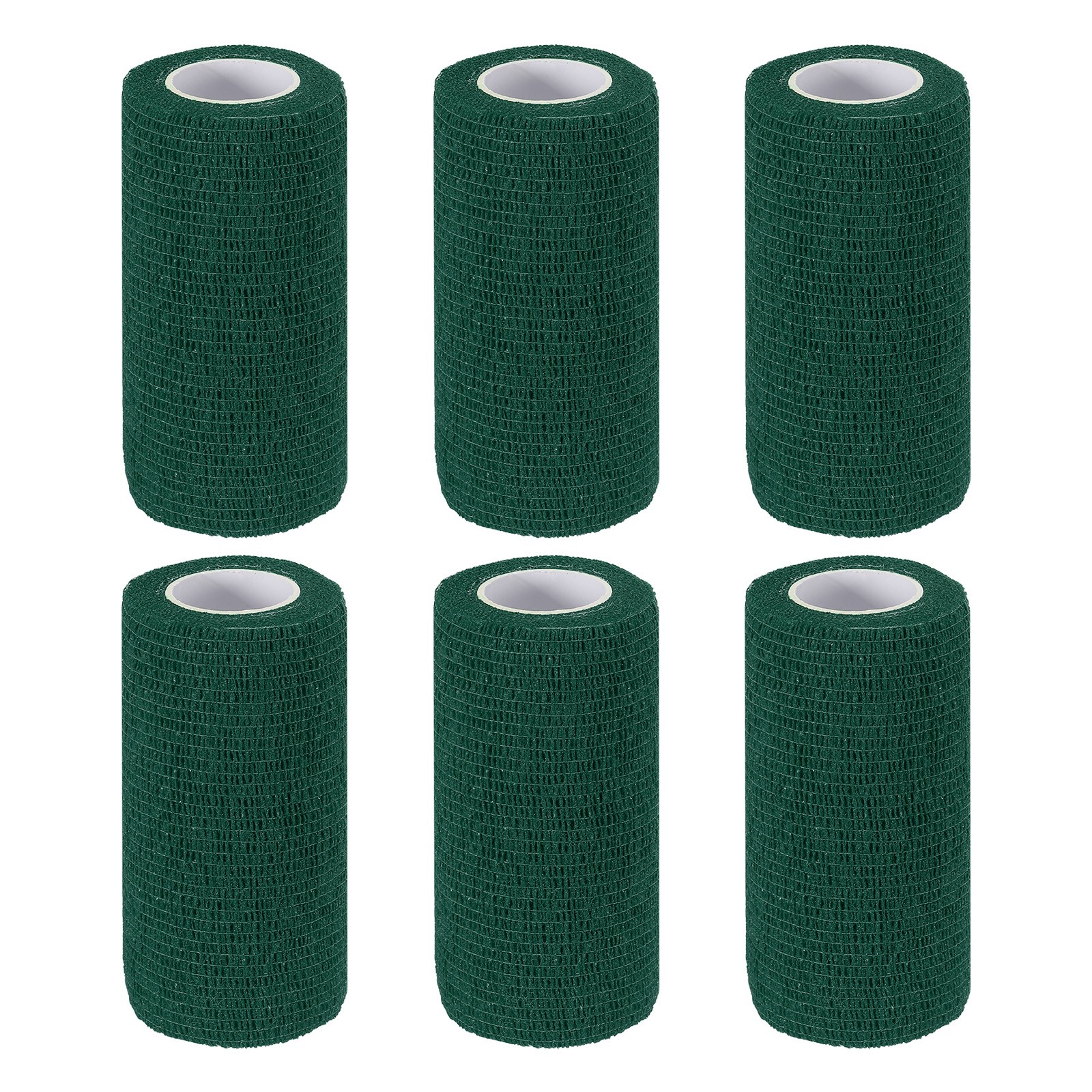 6Pcs 4″ x 177″ Self Adhesive Bandage Wrap Elastic Self Tape Dark Green