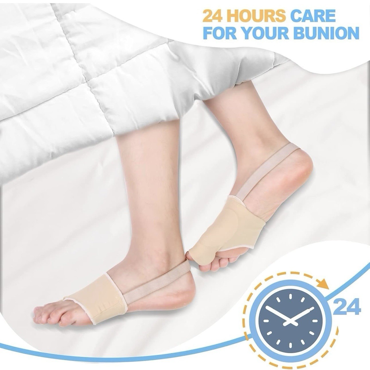 4 Pcs Bunion Corrector & Adjustable Toe Spacer with Heel Side Straps – Men/Women