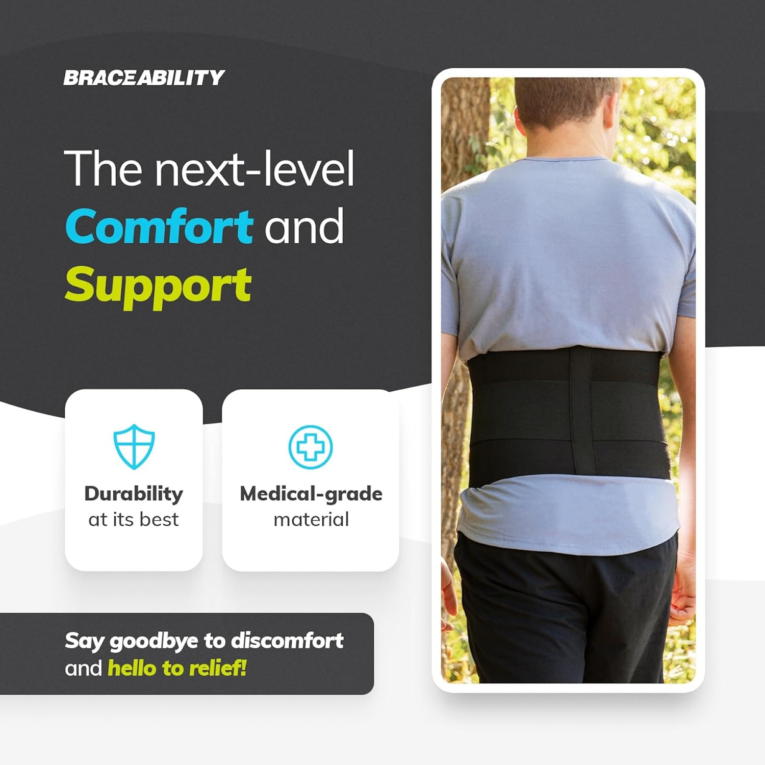 plus Size Low Back Brace – Compression Lower Back Support Belt for Sciatica, Hea