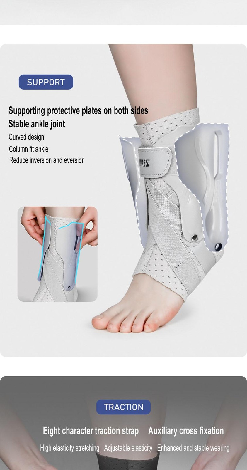 Aolikes 1pcs Ankle Sprained Support Brace Ankle Splint Stabilizer Protect for Sp