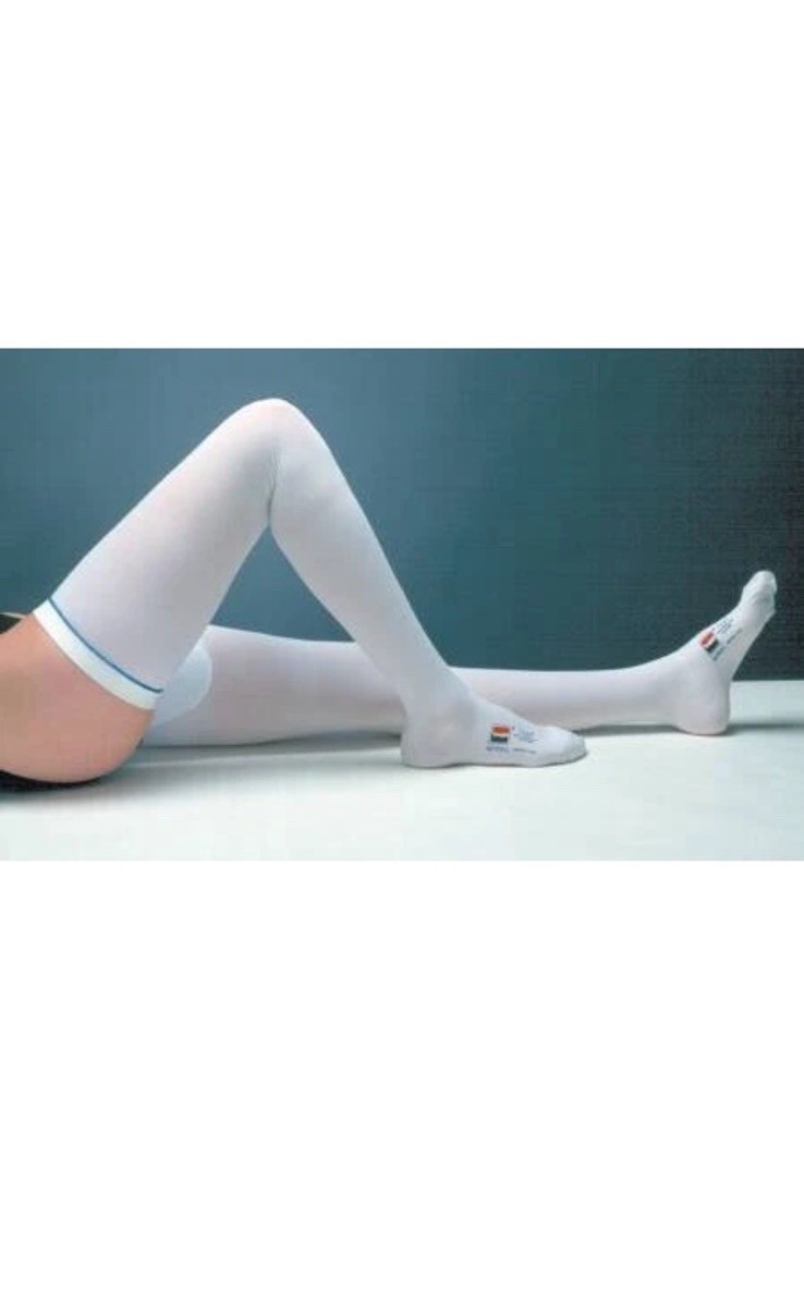 T.E.D Thigh-Length Anti-Embolism Stockings, Medium Regular, White, 1 Pair