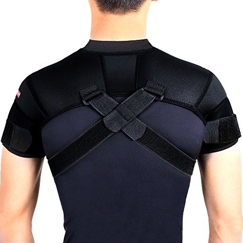 Double Shoulder Support Brace Strap Wrap Neoprene Protector,XL X-Large
