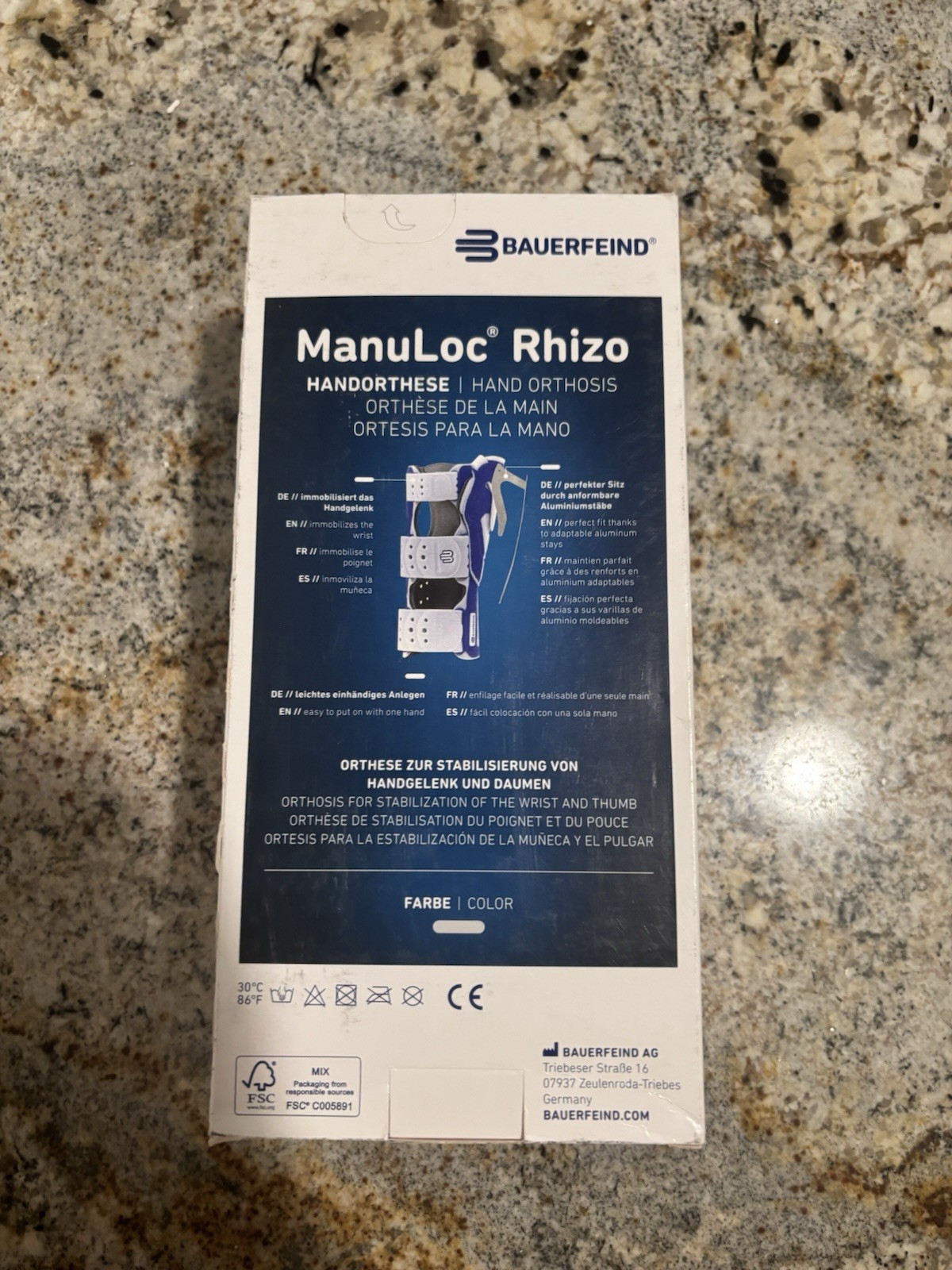 Hand Orthotics Manuloc Rhizo Bauerfeind size 3 8-10.5in New Large Titan