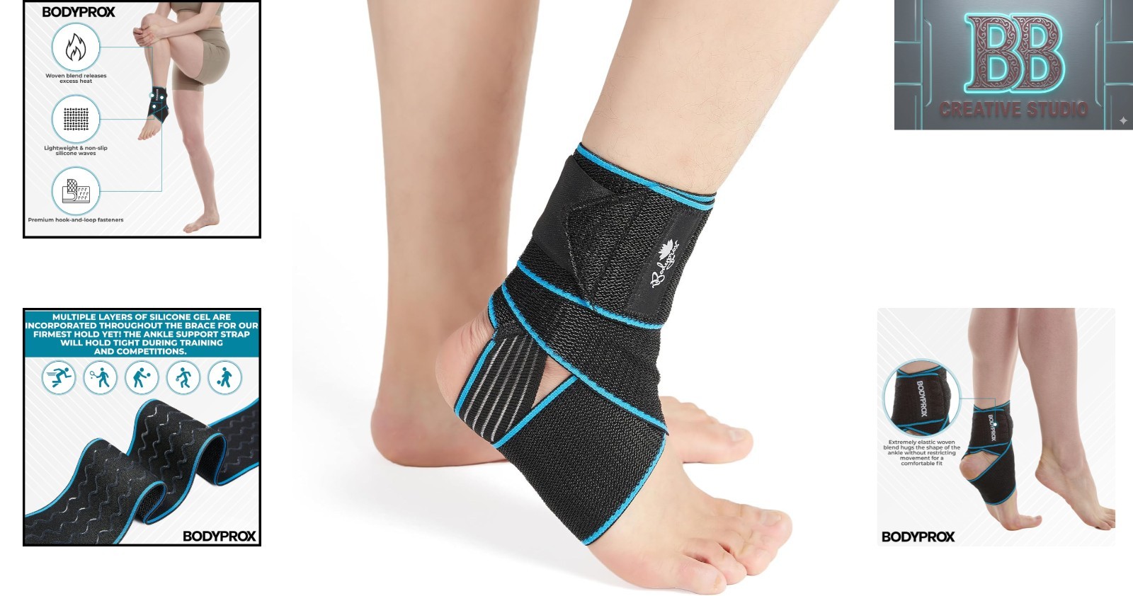 Versatile Ankle Support Braces – 2 Pack Compression Wrap for Sports Enthusiasts