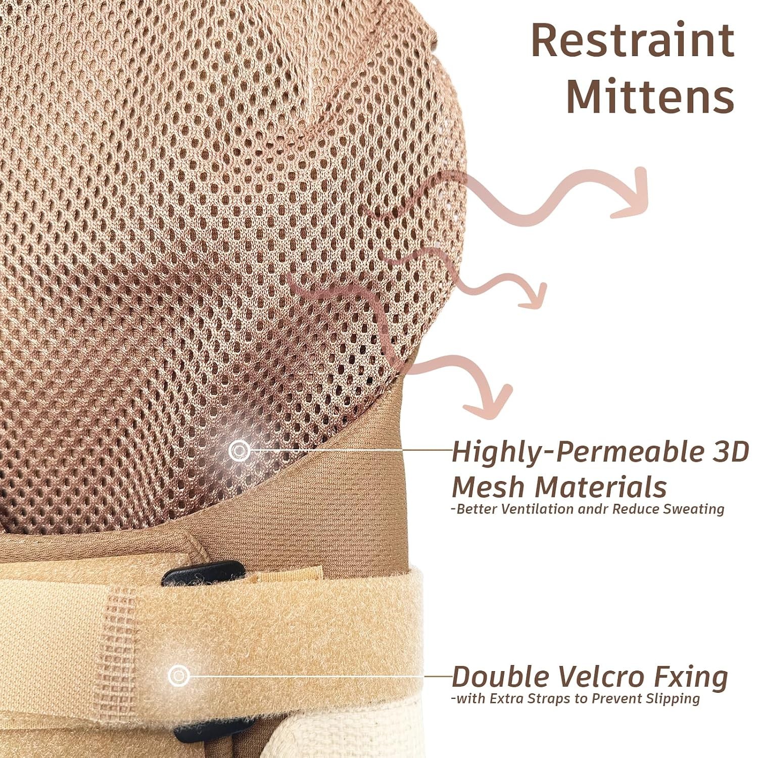 Dementia Patient Protective Anti Scratch Gloves 2PCS Restraint Mitts for