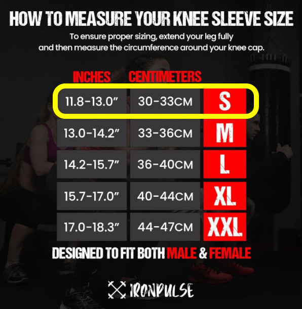 Knee Sleeves Weightlifting (Pair) Unisex size S – 7mm Thick Neoprene Compression