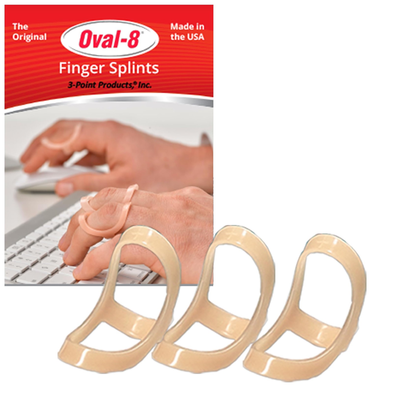 3-Point Products Oval-8 Finger Splint Support And Protection For Arthritis