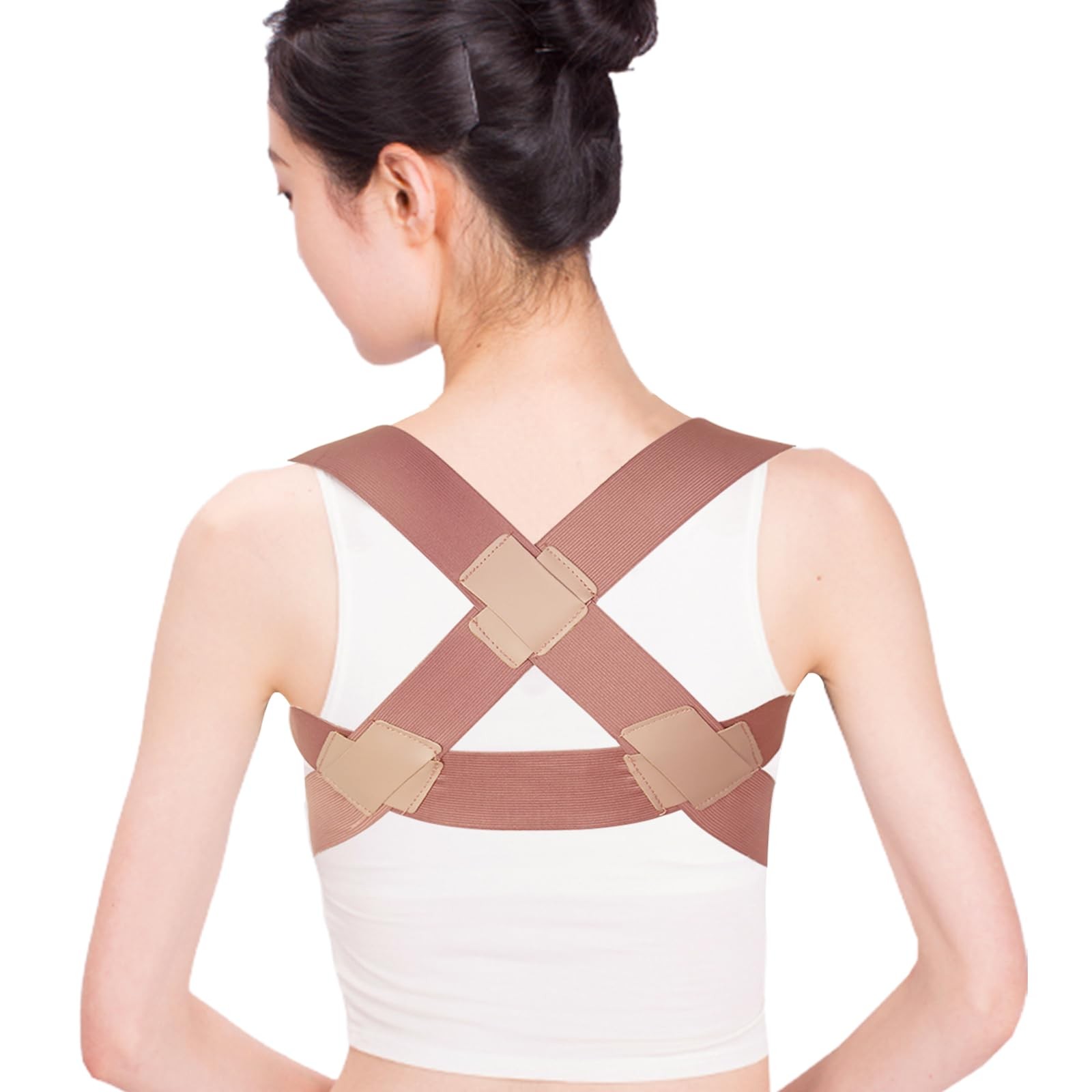 Malloraned Posture Corrector for Women,Upper Back Brace Pain Medium, Pink