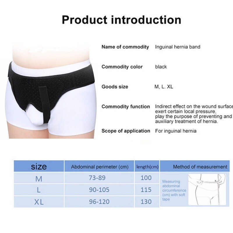 INGUINAL HERNIA TRUSS BELT FOR MEN SINGLE / DOUBLE GROIN SUPPORT HERNIAYN 1PC