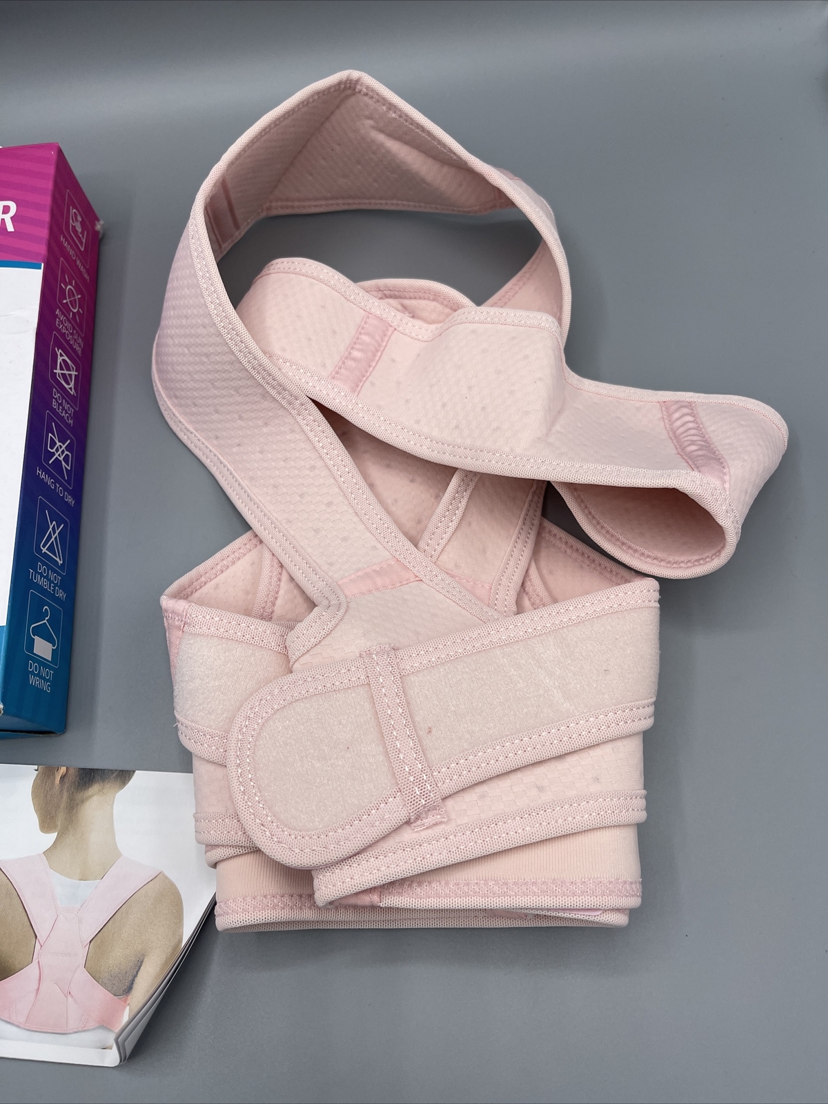 Posture Corrector Adjustable Upper Back Brace Pink L/XL
