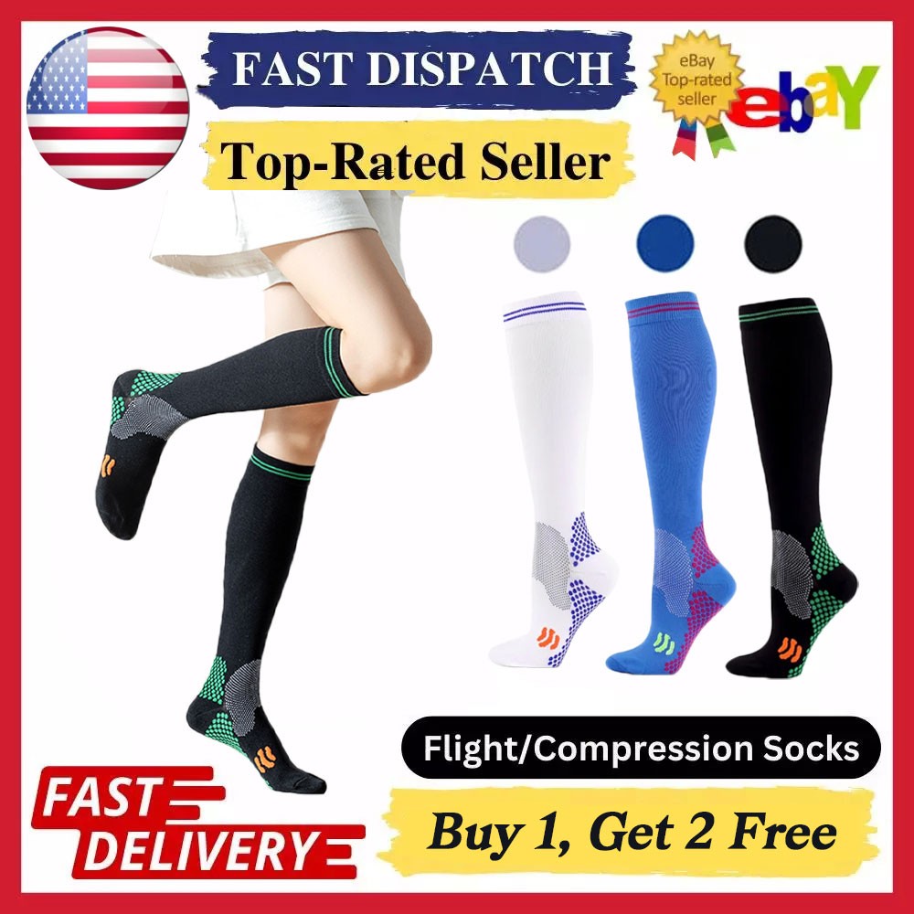 Compression Socks Pain Relief Calf Leg Foot Fatigue Support Stocking Men&Women