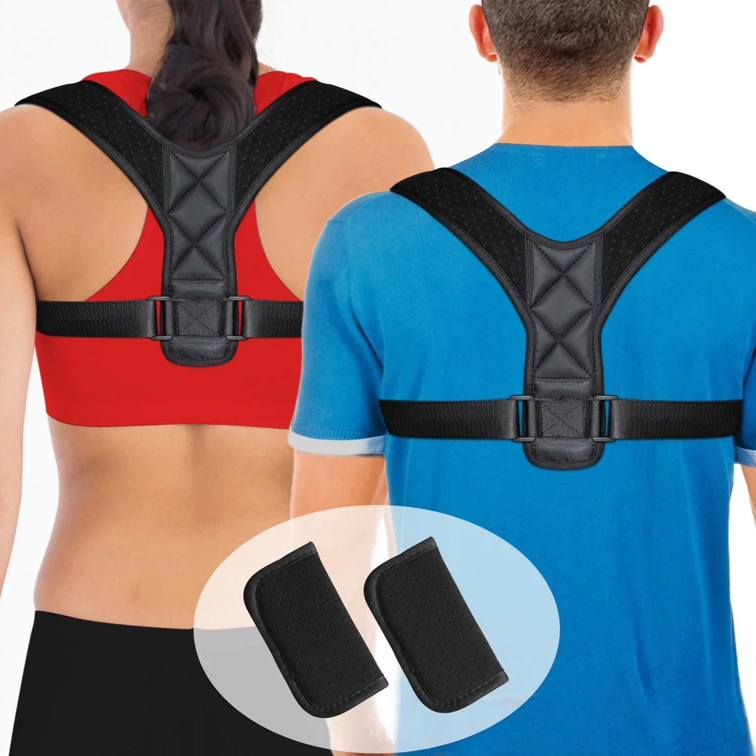 Posture Corrector Belt with Underarm Pads, Adjustable Clavicle Shoulder Back Bra