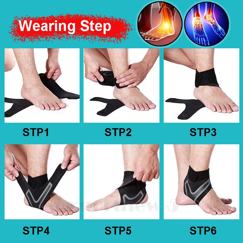 Ankle Brace Compression Support Sleeve Swelling Achilles Tendon Joint Pain Wrap@