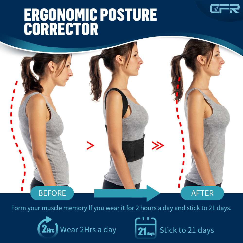Posture Corrector Shoulder Brace Back Support Strap Belt Fortemotus Women Men