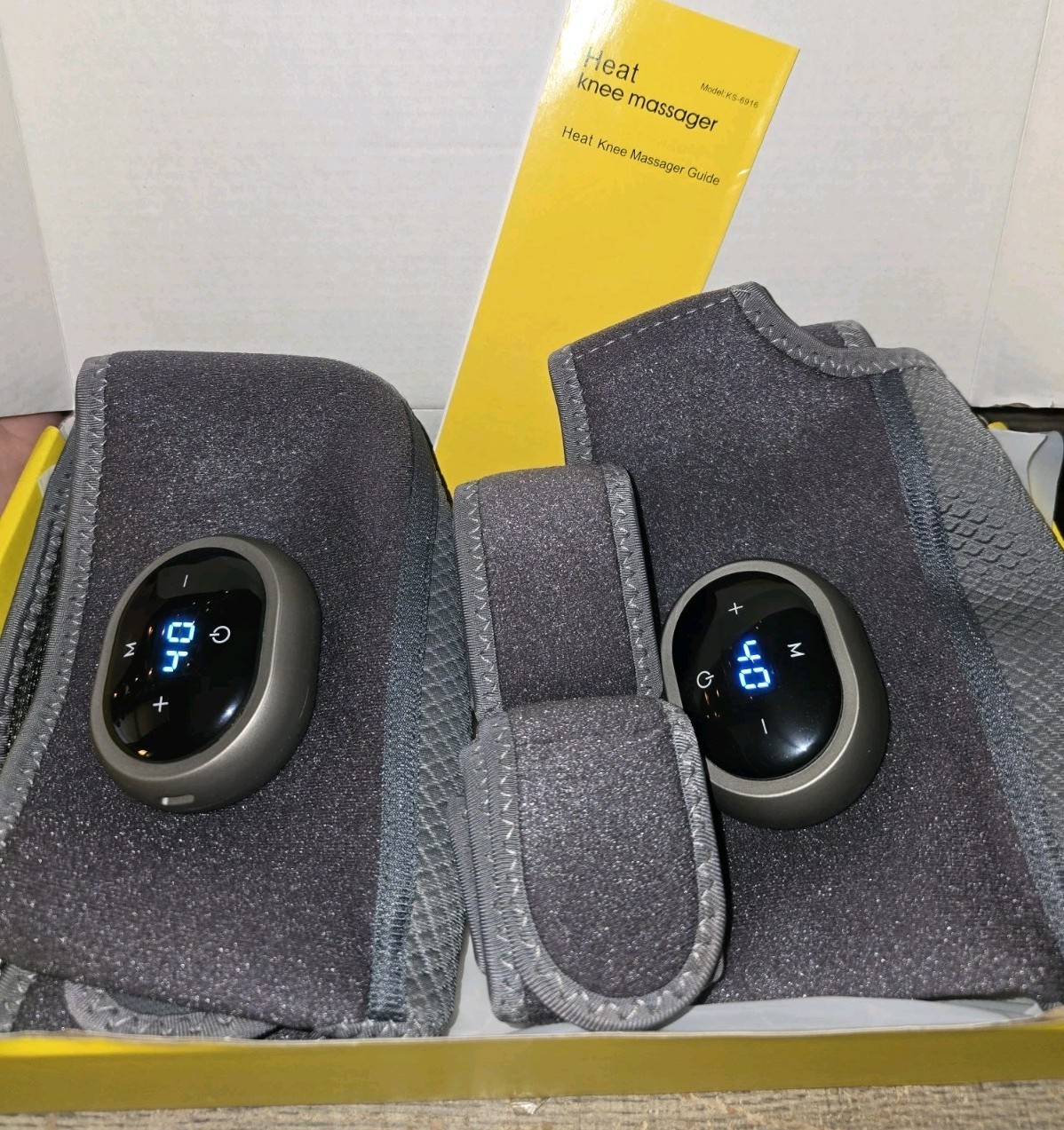 2PACK Heated Vibration Knee Massager, Cordless Knee Support Wrap for Joint Pain