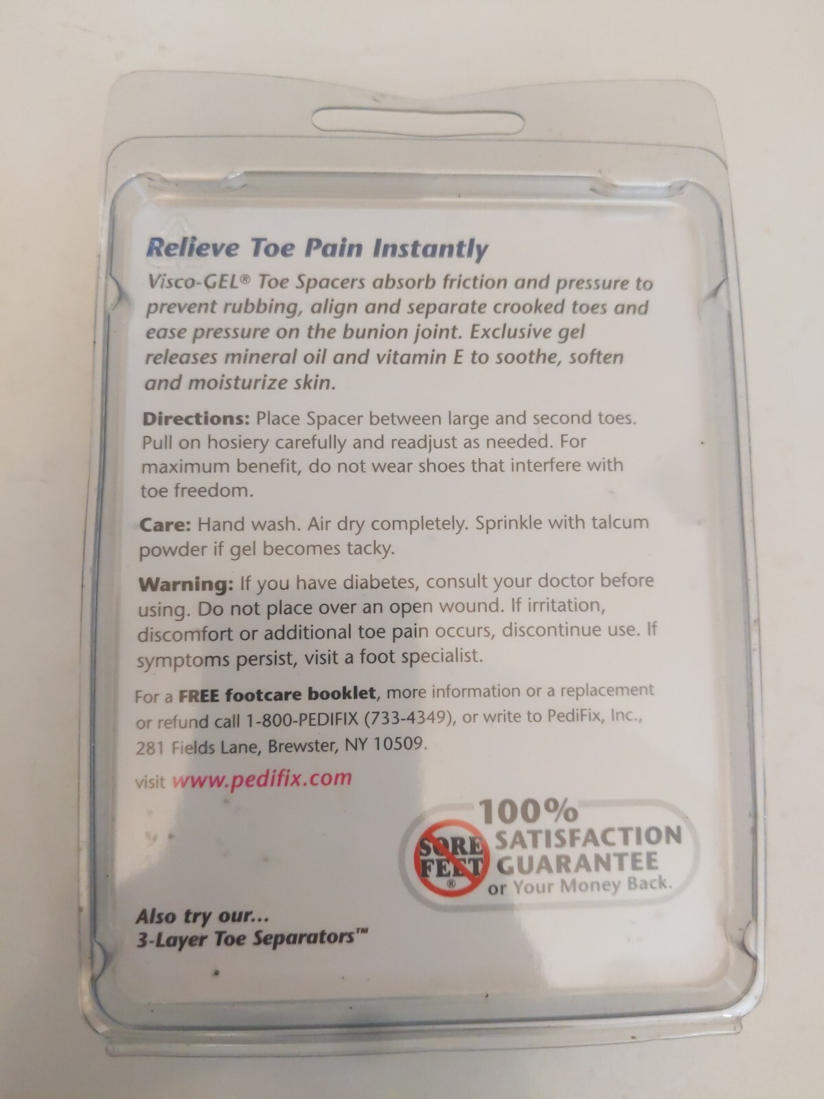 PediFix Visco-GEL Toe Spacers Relieve Toe Pain Instantly Fits Most Medium Size