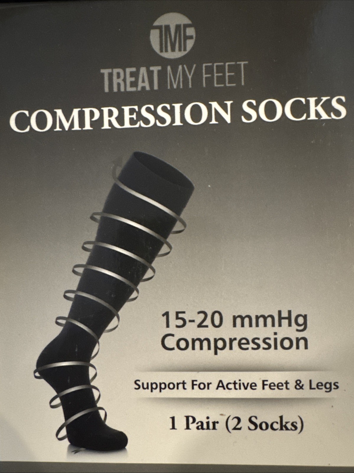 “Treat My Feet” Knee High Compression Socks for Women & Men, 15-20 mmHg -Small