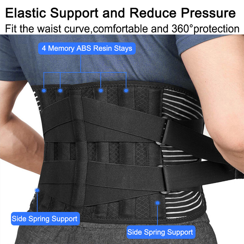 Mens Lumbar Lower Back Support Belt Work Brace Waist Wrap Pain Relief Sciatica