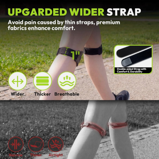 Patellar Tendon Support Strap Adjustable Silicone Knee Brace for Men Women
