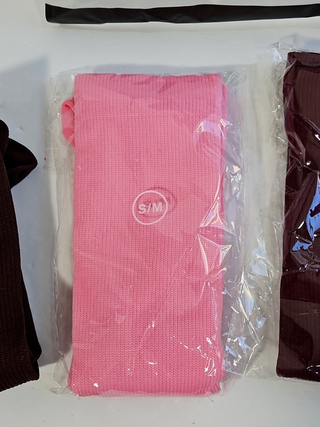 Charmking Compression Socks 4 Pair S/M Unisex Men/Women Pink Brown Knee High