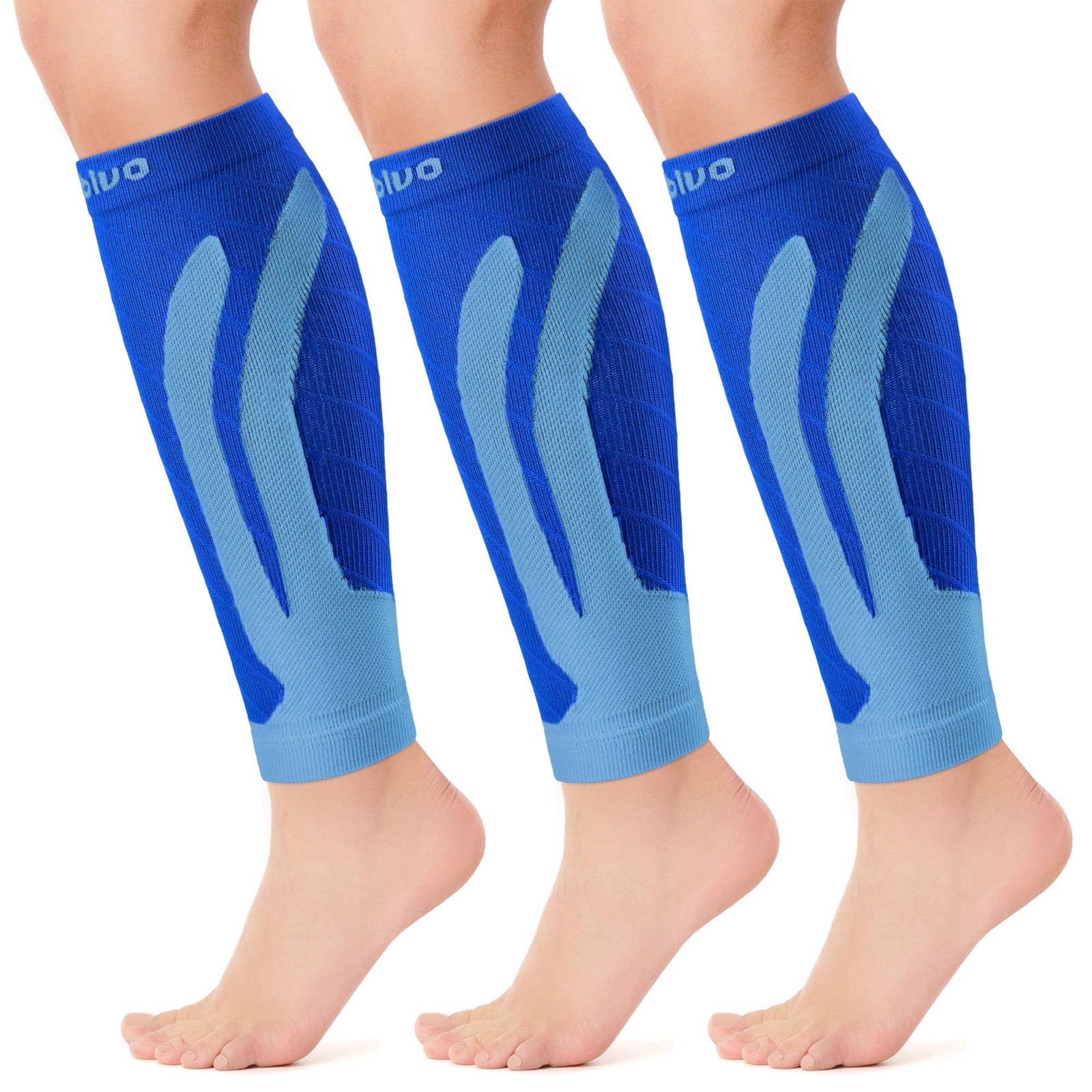 CAMBIVO 3 Pairs Calf Compression Sleeves for Men & Large-X-Large, Dark Blue