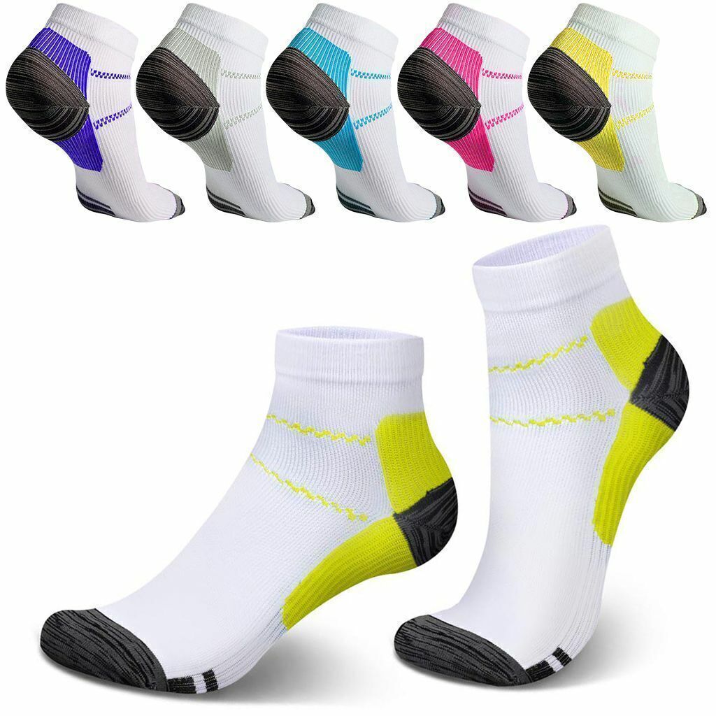 5 Pairs Compression Socks Plantar Fasciitis Arch Ankle Running Support Men Women