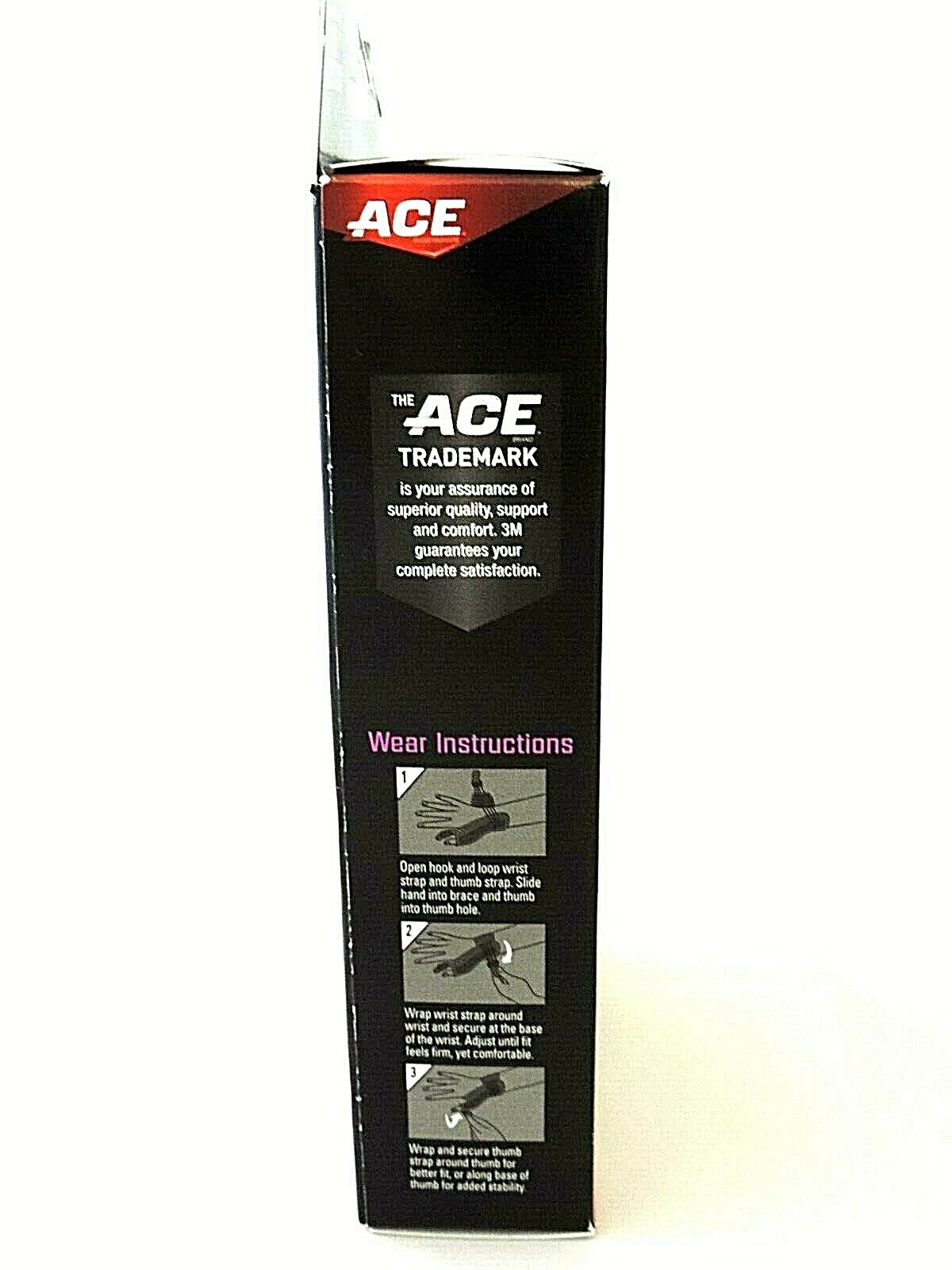 ACE Adjustable Thumb Stabilizer Fits Right Or Left Hand Black New Ships Free