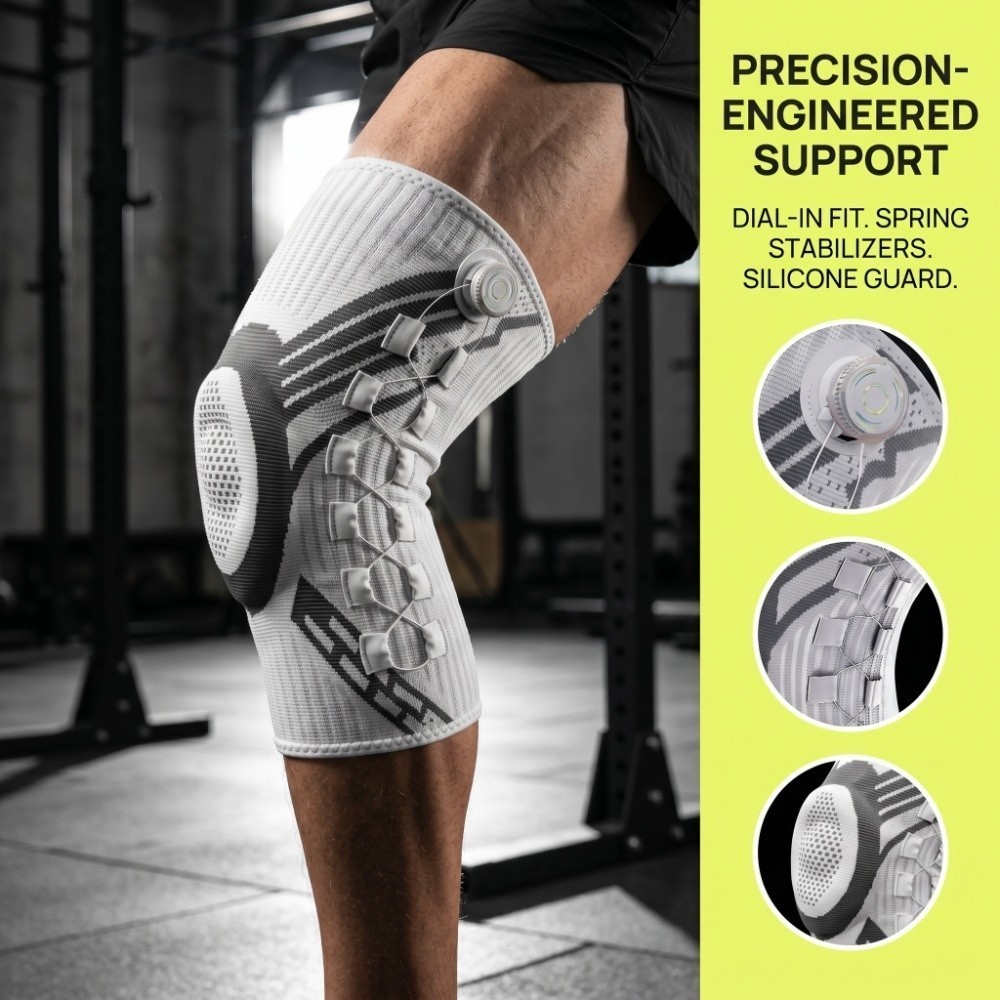 Knee Brace Knee Compression Sleeve Professional Sports Silicone Knee Support