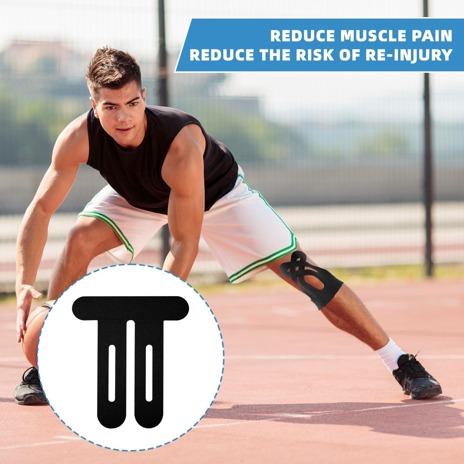 12pcs Kinesiology Tape Strips – Breathable, Elastic, Waterproof Knee Support & S