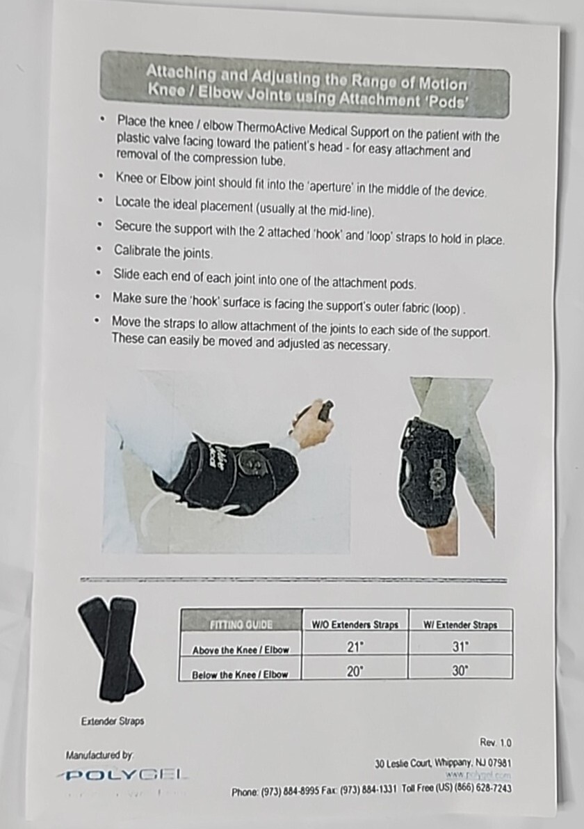 Elbow Knee Hinge Joint Kit Thermo Active Range of motion joint kit Knee/Elbow