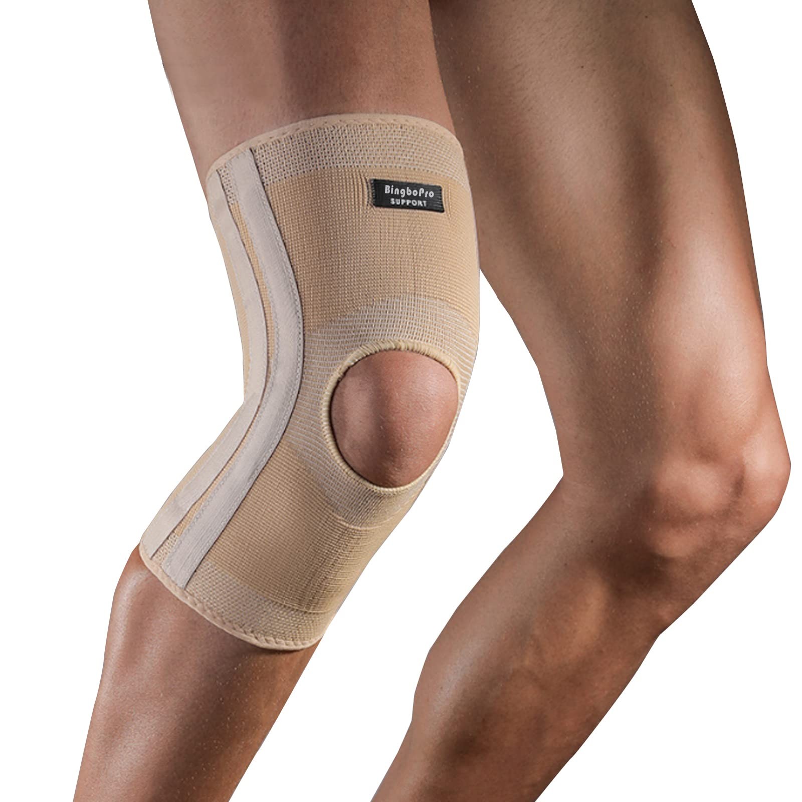 BingboPro Professional Knee Brace With Stabilizer For Men L/XL, Nude